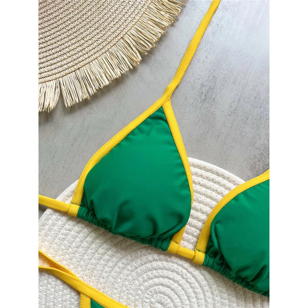 Women's Brazilian Two-Piece Bikini Set – G-String Thong Swimwear for Beach & Vacation