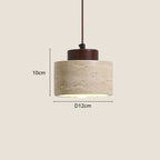 Travertine Stone LED Pendant Light in d052-p log color in an entryway