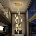 Modern LED Staircase Pendant Chandelier in 24 head over a dining table