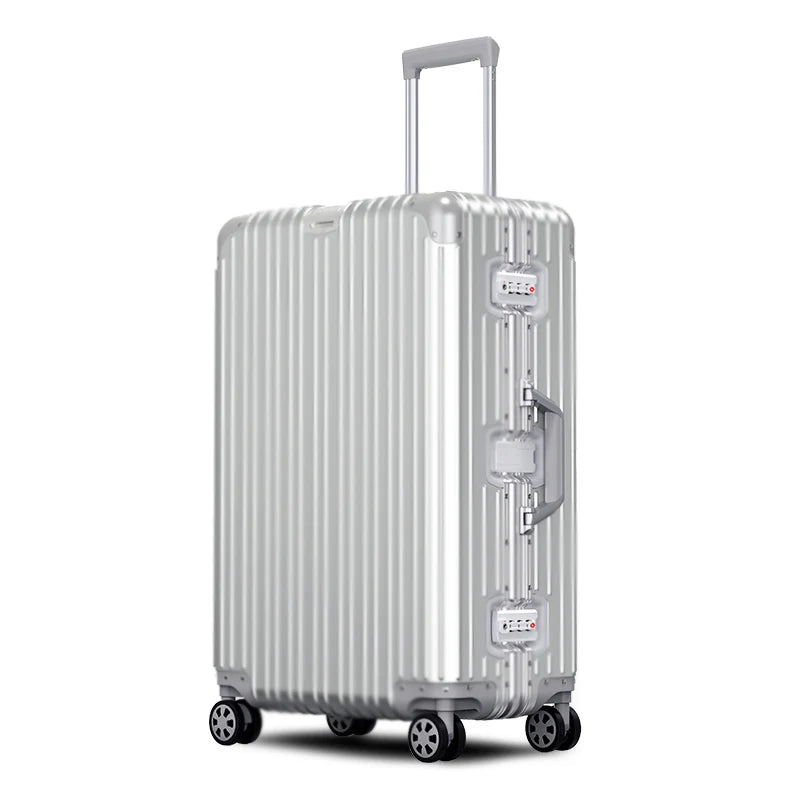 Aluminium Spinner Suitcase – 100% Aluminium-Magnesium Alloy Luggage with Password Lock