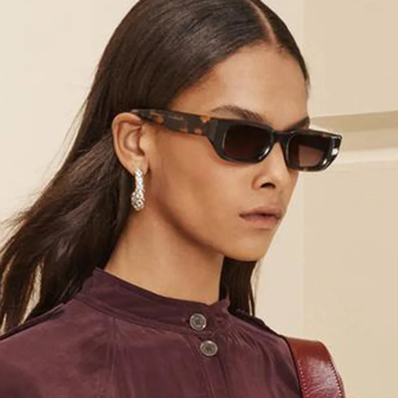 Vintage Rectangle Sunglasses – Women's Retro UV400 Fashion Eyewear