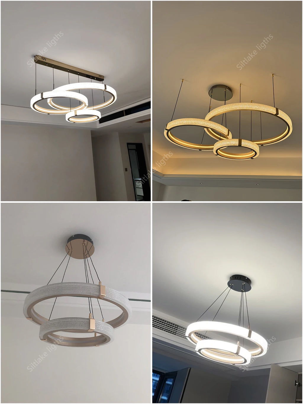 Modern Ring LED Chandelier – Round Pendant Light in 80cm in an entryway