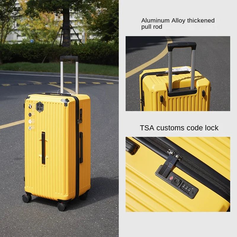 Oversized Spinner Suitcase – High Capacity 5-Wheel Trolley Luggage with Lock