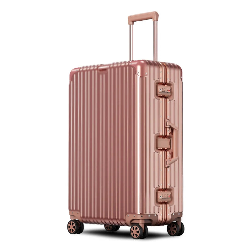 Aluminium Spinner Suitcase – 100% Aluminium-Magnesium Alloy Luggage with Password Lock