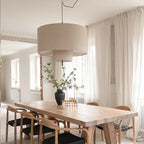 Nordic Wabi-Sabi Fabric Pendant Chandelier in d50cm in an entryway