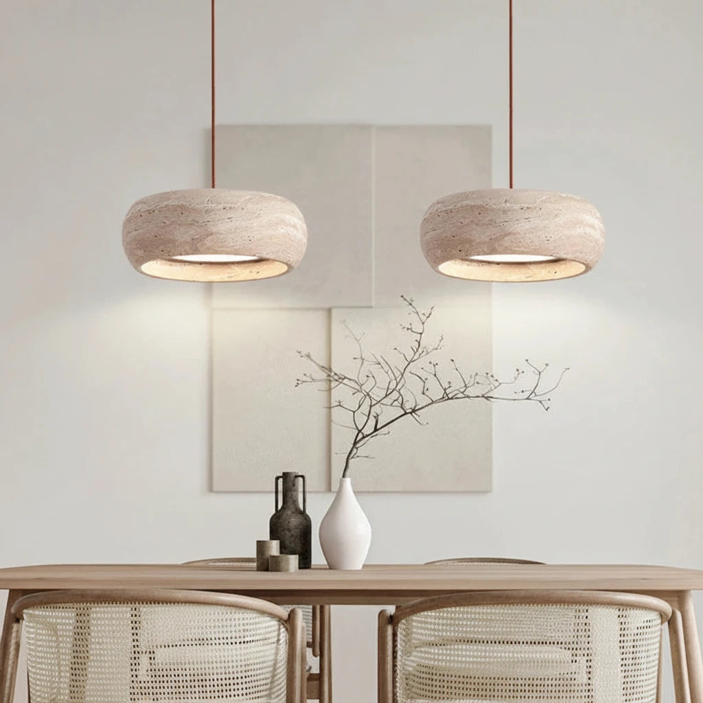 Japanese Travertine Stone Pendant Lamp in travertine lamp a