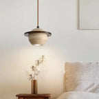 Wabi-Sabi Travertine Stone Pendant Light in d-028 walnut