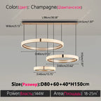 Modern Ring LED Chandelier – Round Pendant Light in 80cm 60cm in a living room