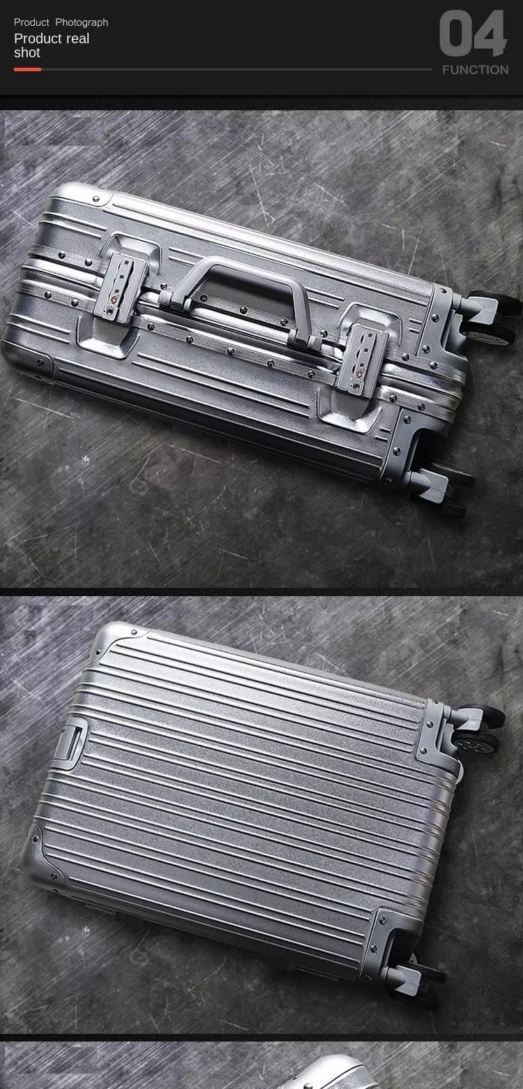 Aluminium Spinner Suitcase – 100% Aluminium-Magnesium Alloy Luggage with Password Lock