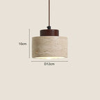 Travertine Stone LED Pendant Light in cold light 6000k in an entryway