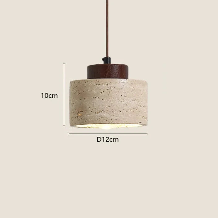 Travertine Stone LED Pendant Light in cold light 6000k in an entryway