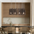 Retro Solid Wood Pendant Chandelier in light wood 40cm in a living room