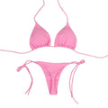 Solid Color Halter Bikini Set – Bandage Thong Swimsuit for Women