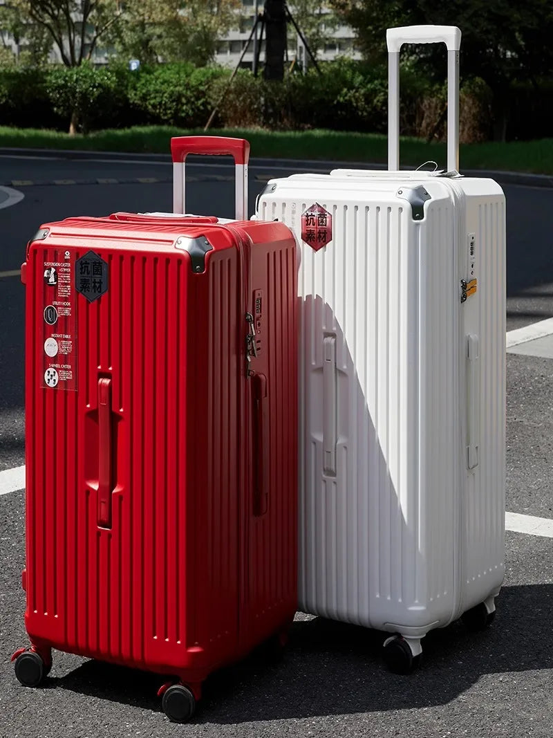 Oversized Spinner Suitcase – High Capacity 5-Wheel Trolley Luggage with Lock