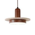Travertine Kitchen Island Pendant Light in d159-30cm-walunt in an entryway