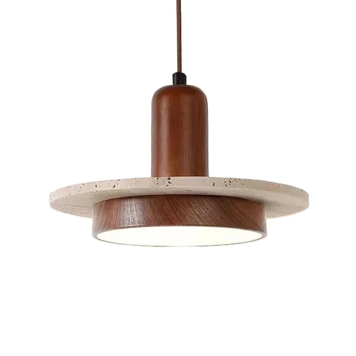Travertine Kitchen Island Pendant Light in d159-30cm-walunt in an entryway