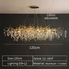 Luxury Gold Crystal LED Chandelier in long 100cm above a stairwell