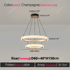 Modern Ring LED Chandelier – Round Pendant Light in 40cm in a living room
