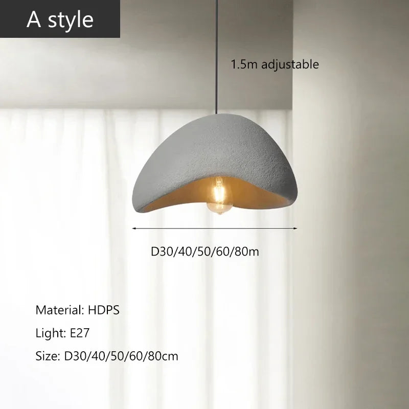 Nordic Wabi-Sabi LED Pendant Light in d80cm over a dining table
