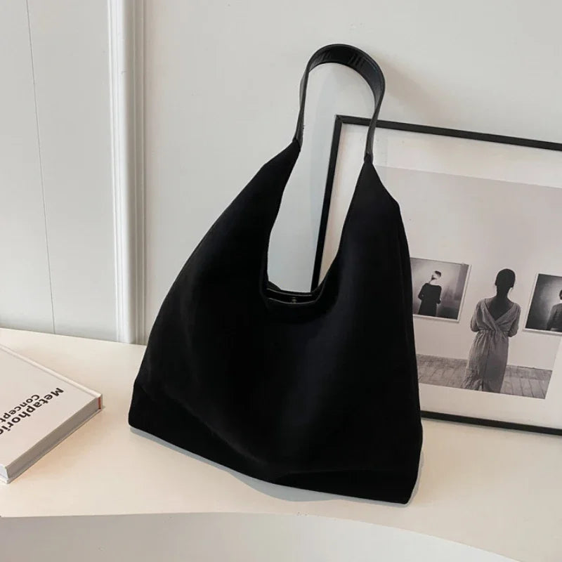 Women's Vintage Suede Shoulder Bag – Large Capacity Casual Commuter Handbag
