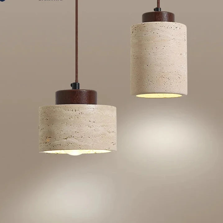 Travertine Stone LED Pendant Light in d051-p log color