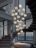 Modern LED Glass Ball Chandelier in 24 heads