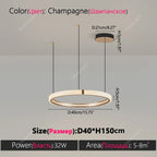 Modern Ring LED Chandelier – Round Pendant Light in type d 60cm 40cm in an entryway