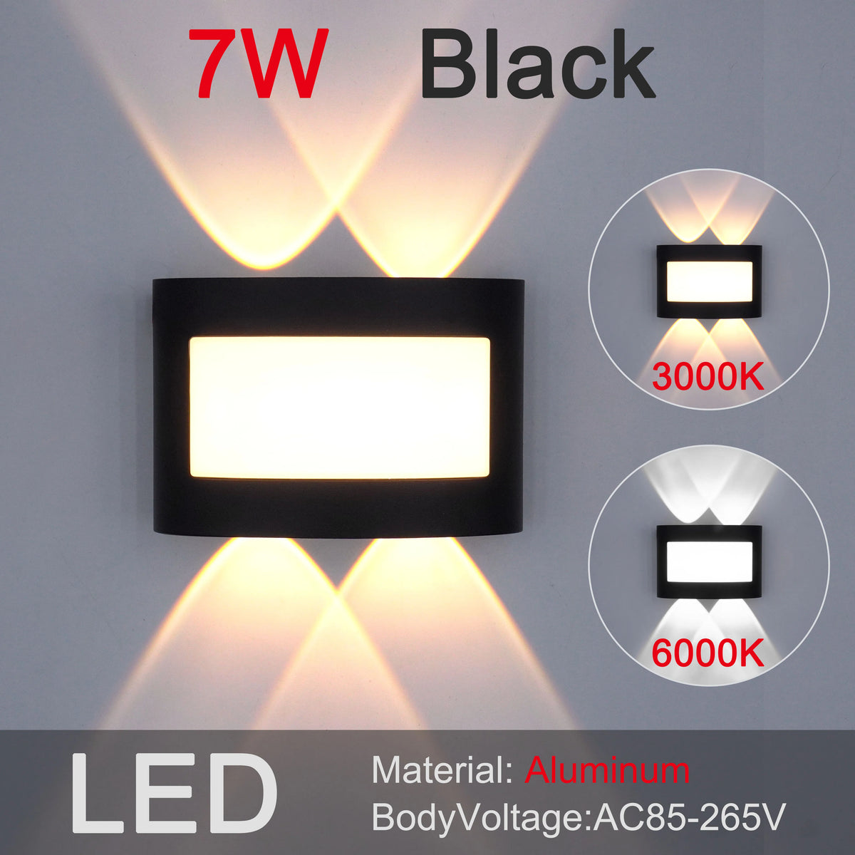 LED Aluminium Outdoor Wall Sconce in b-11w beside a bed