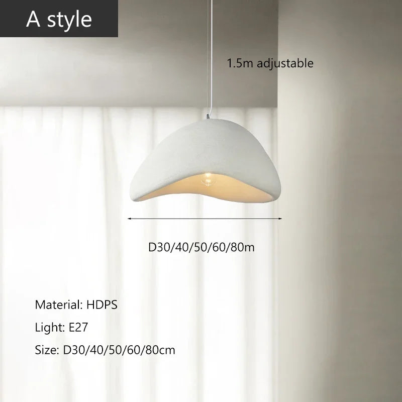Nordic Wabi-Sabi LED Pendant Light in d60cm in a living room