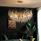 Luxury Gold Crystal LED Chandelier in round 60cm in a living room