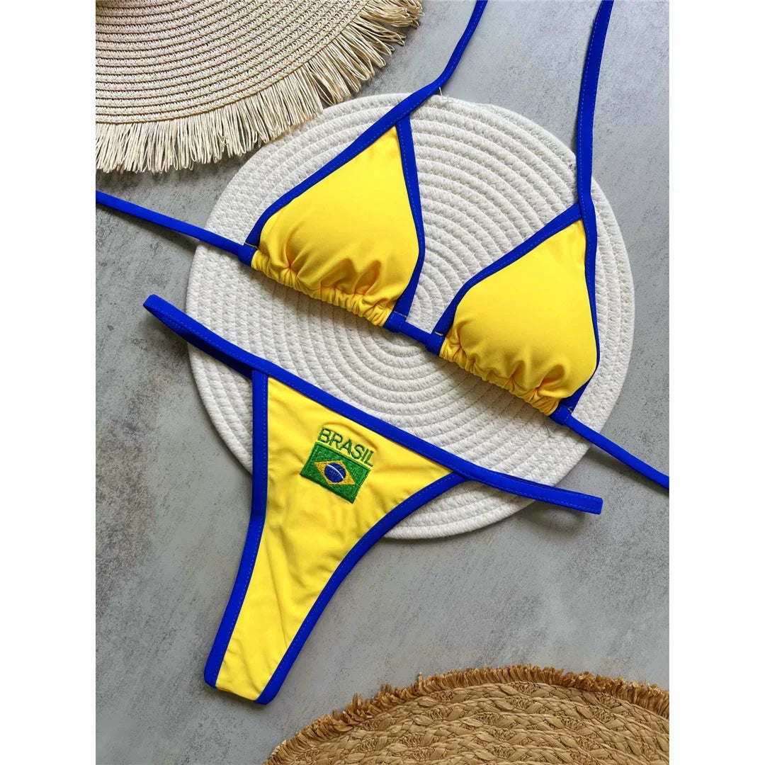 Women's Brazilian Two-Piece Bikini Set – G-String Thong Swimwear for Beach & Vacation