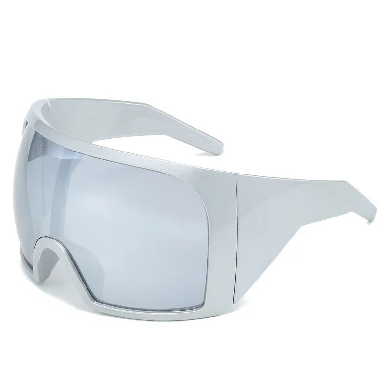 Futuristic Shield Sunglasses – Oversized UV400 Wrap Around Shades for Men & Women