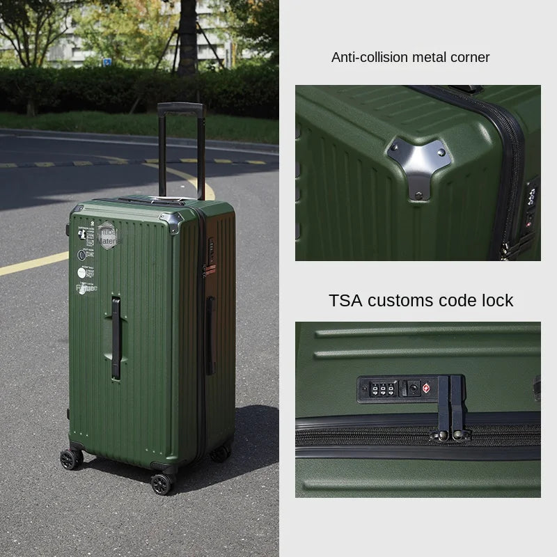 Oversized Spinner Suitcase – High Capacity 5-Wheel Trolley Luggage with Lock