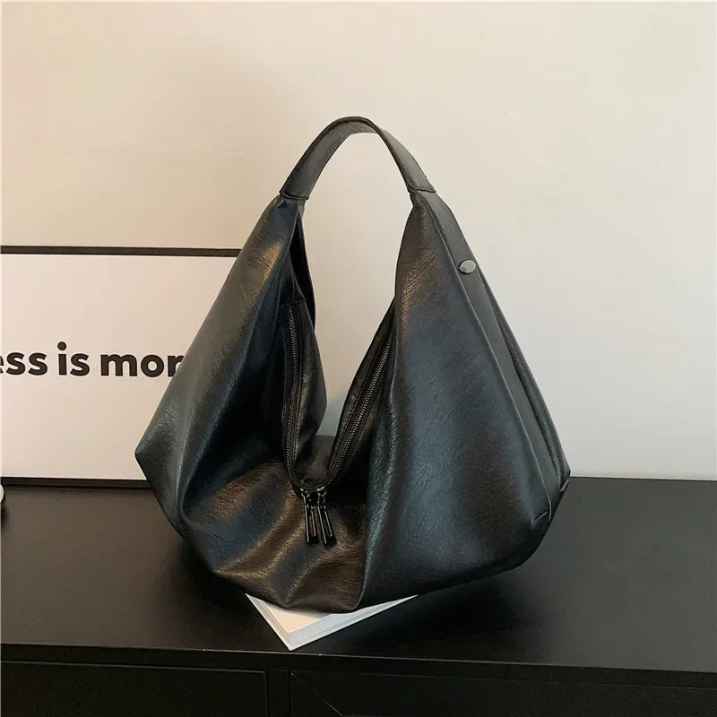 Large Hobo Shoulder Bag – Soft PU Leather Crossbody Tote for Women