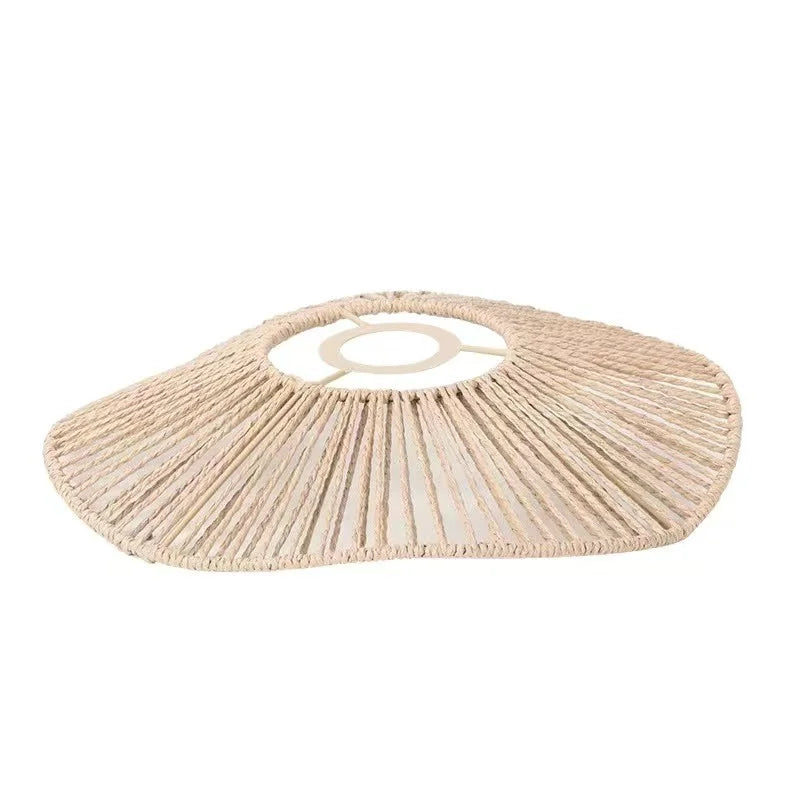 Handwoven Bohemian Ruffled Lampshade in 1pc on a side table