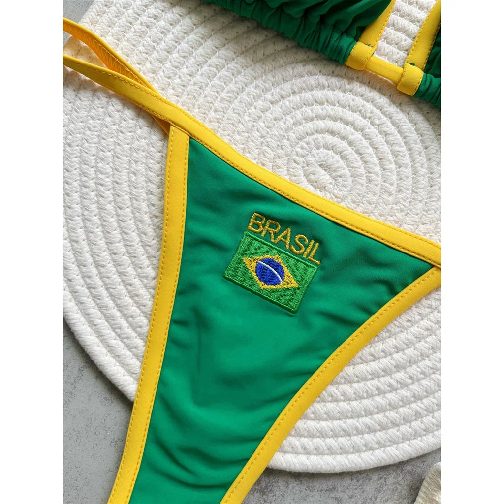 Women's Brazilian Two-Piece Bikini Set – G-String Thong Swimwear for Beach & Vacation
