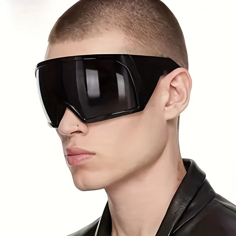 Futuristic Shield Sunglasses – Oversized UV400 Wrap Around Shades for Men & Women