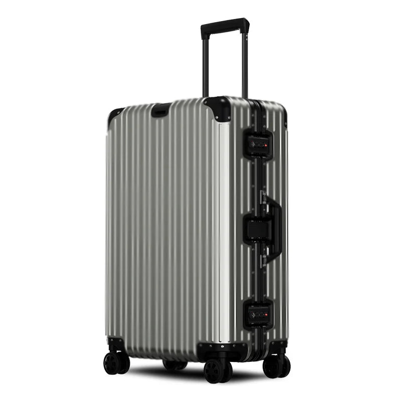 Aluminium Spinner Suitcase – 100% Aluminium-Magnesium Alloy Luggage with Password Lock