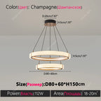 Modern Ring LED Chandelier – Round Pendant Light in 60cm over a dining table