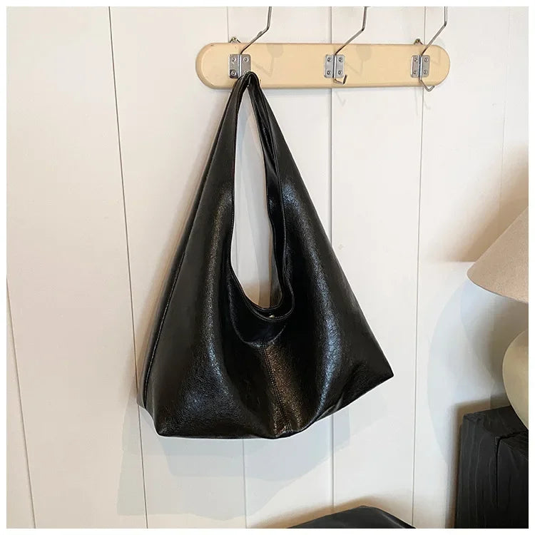 Large Capacity Hobo Shoulder Bag for Women – PU Leather Tote Handbag