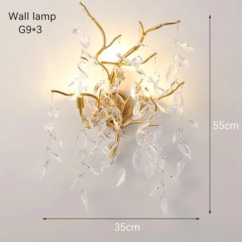 Luxury Gold Crystal LED Chandelier in long 140cm in a living room