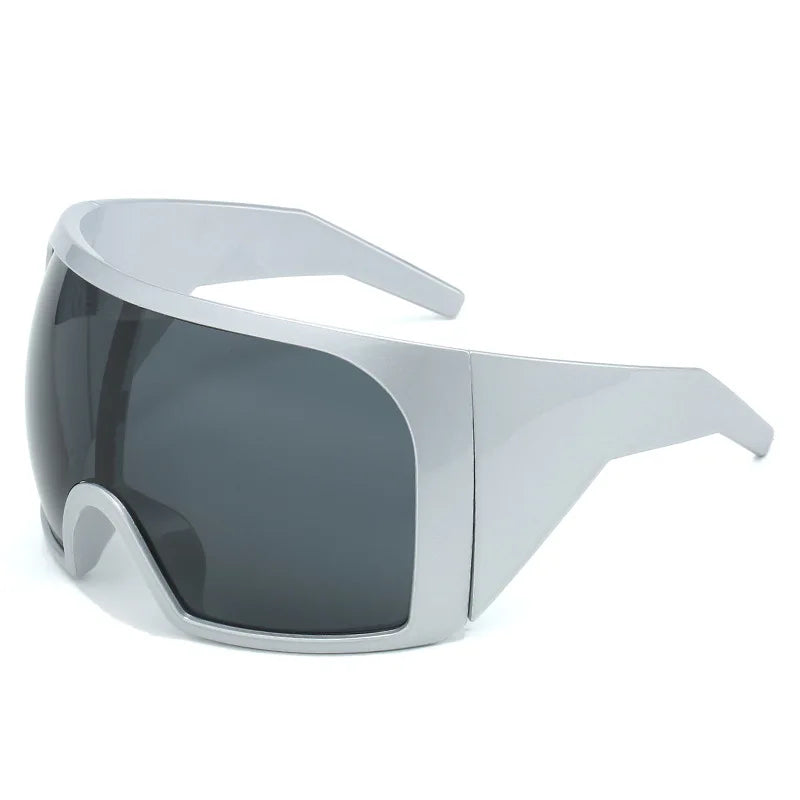 Futuristic Shield Sunglasses – Oversized UV400 Wrap Around Shades for Men & Women