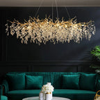 Luxury Gold Crystal LED Chandelier in round 45cm above a stairwell