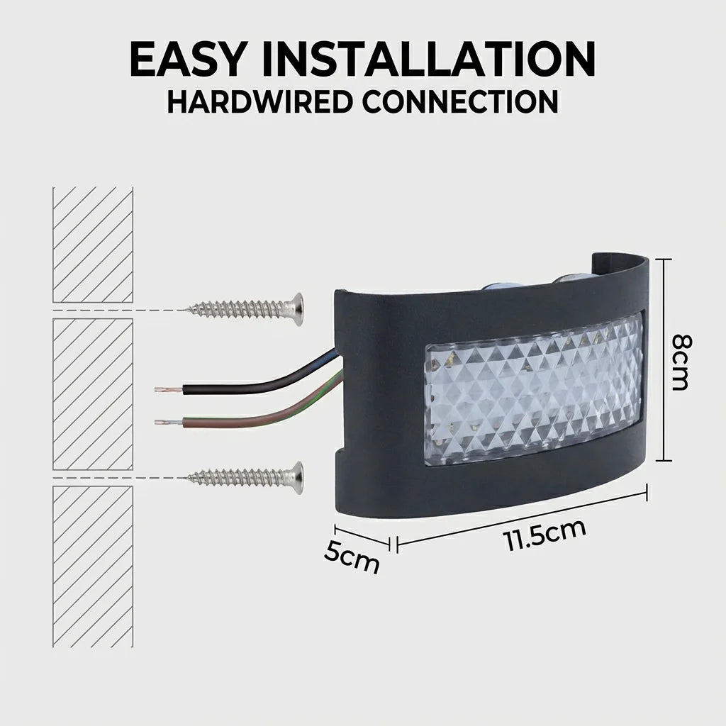 LED Aluminium Outdoor Wall Sconce in a-11w beside a bed