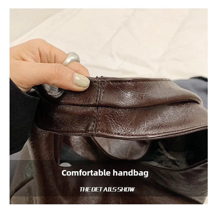 Large Capacity Hobo Shoulder Bag for Women – PU Leather Tote Handbag