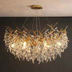 Luxury Gold Crystal LED Chandelier in round 100cm in an entryway