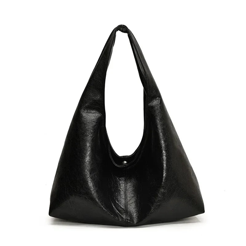 Large Capacity Hobo Shoulder Bag for Women – PU Leather Tote Handbag
