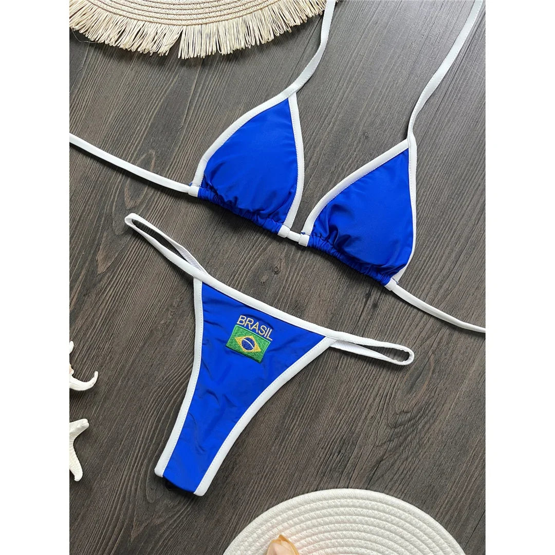 Women's Brazilian Two-Piece Bikini Set – G-String Thong Swimwear for Beach & Vacation
