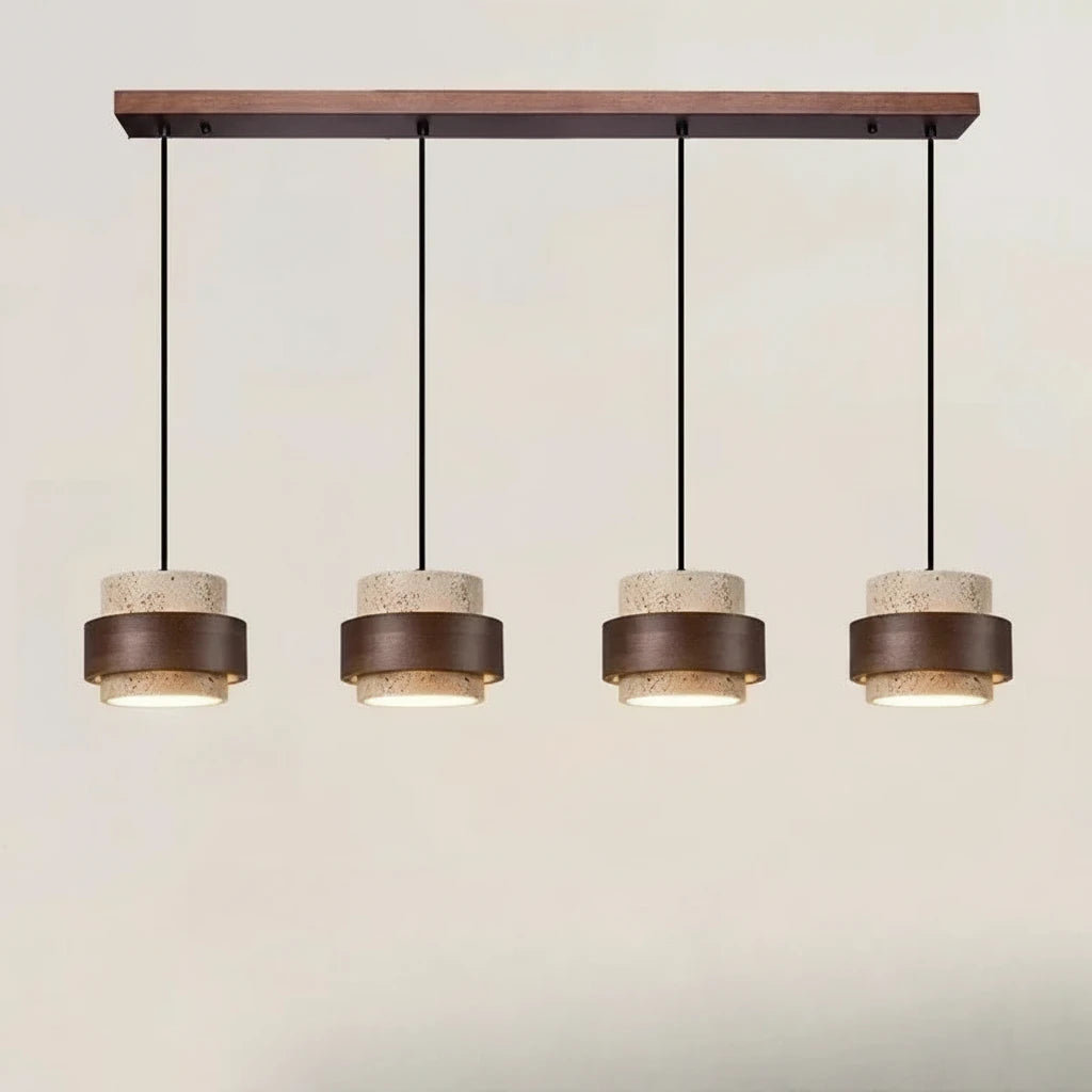 Travertine Cave Stone Pendant Chandelier in d-116-1 light