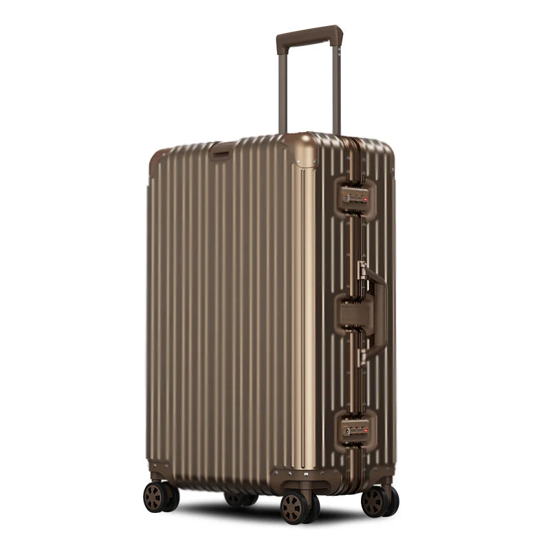 Aluminium Spinner Suitcase – 100% Aluminium-Magnesium Alloy Luggage with Password Lock